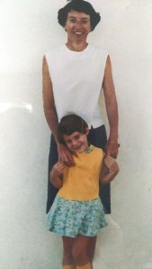 The author, aged 5, with her mother.