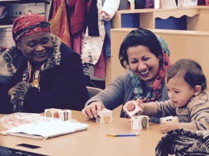 Family playing together at a Tandem workshop.