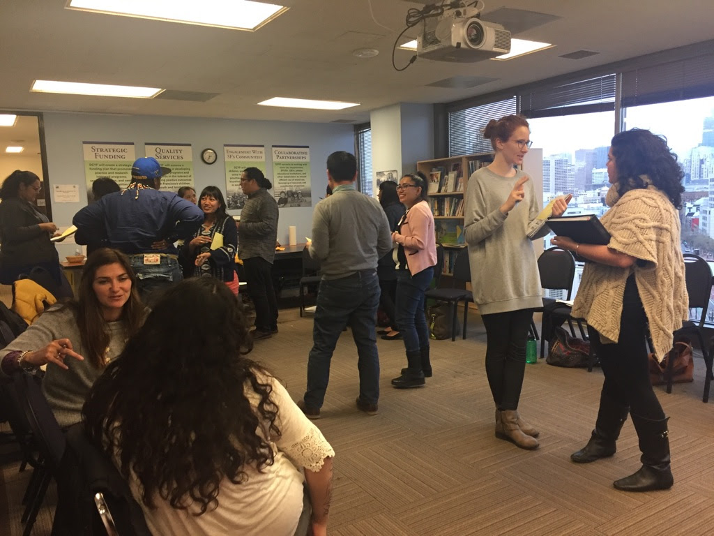 Me again, networking on behalf of Tandem at an all-member San Francisco Family Support Network meeting. Photo courtesy of SFFSN.